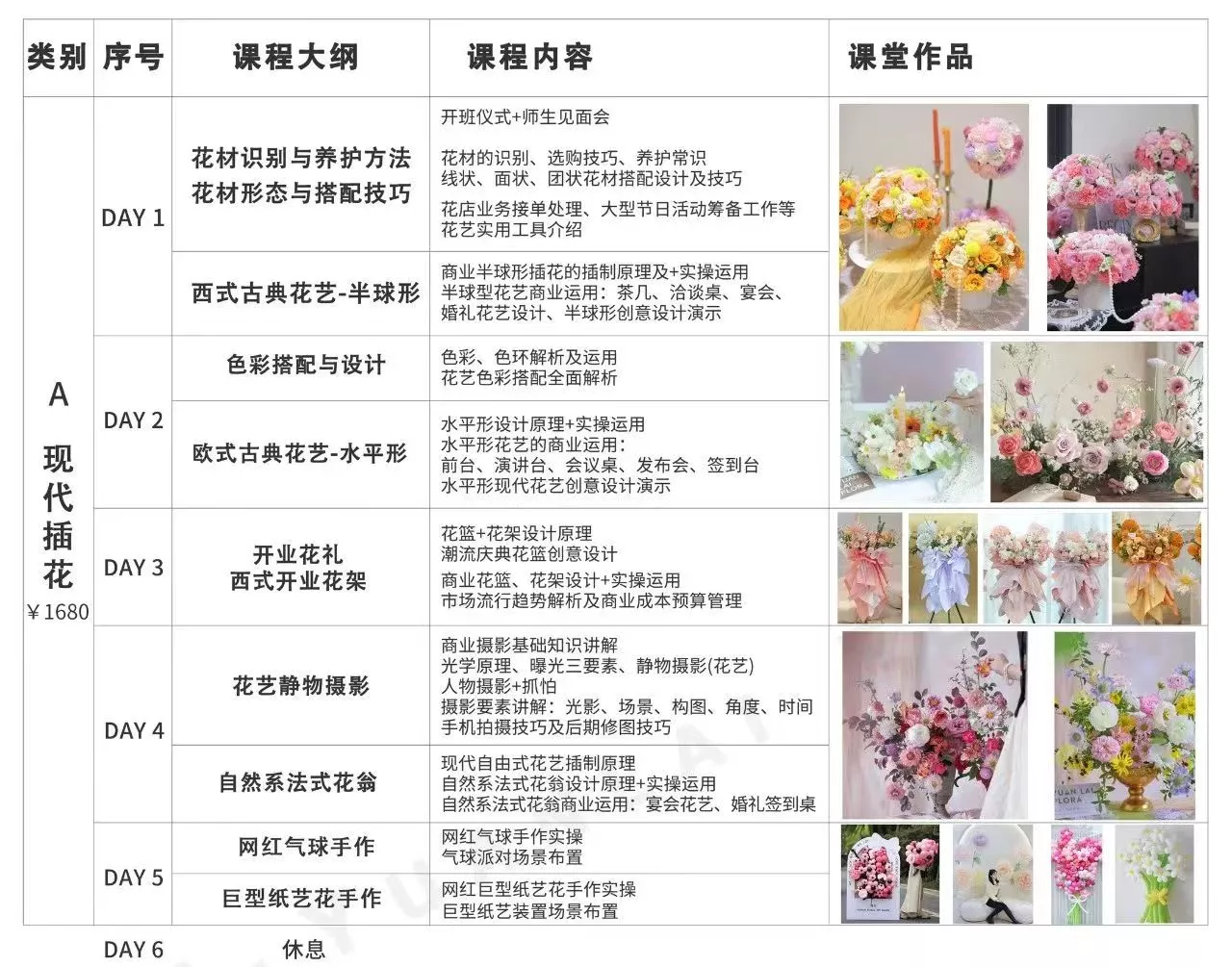 A课程现代插花